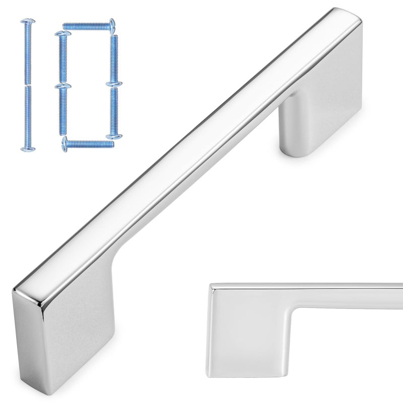 KOOFIZO 10 Pack 3 Inch Polished Chrome Kitchen Cabinet Pulls Chrome Cabinet Handles Chrome Cabinet Hardware for Kitchen Cabinets Drawer P01 Dresser Cupboard Bedroom Bathroom - Image 1